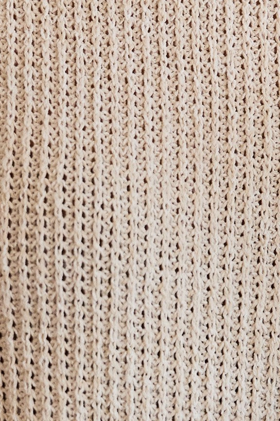 Natural Crew Neck Cuffed Short Sleeve Top with Pocket | Gilli