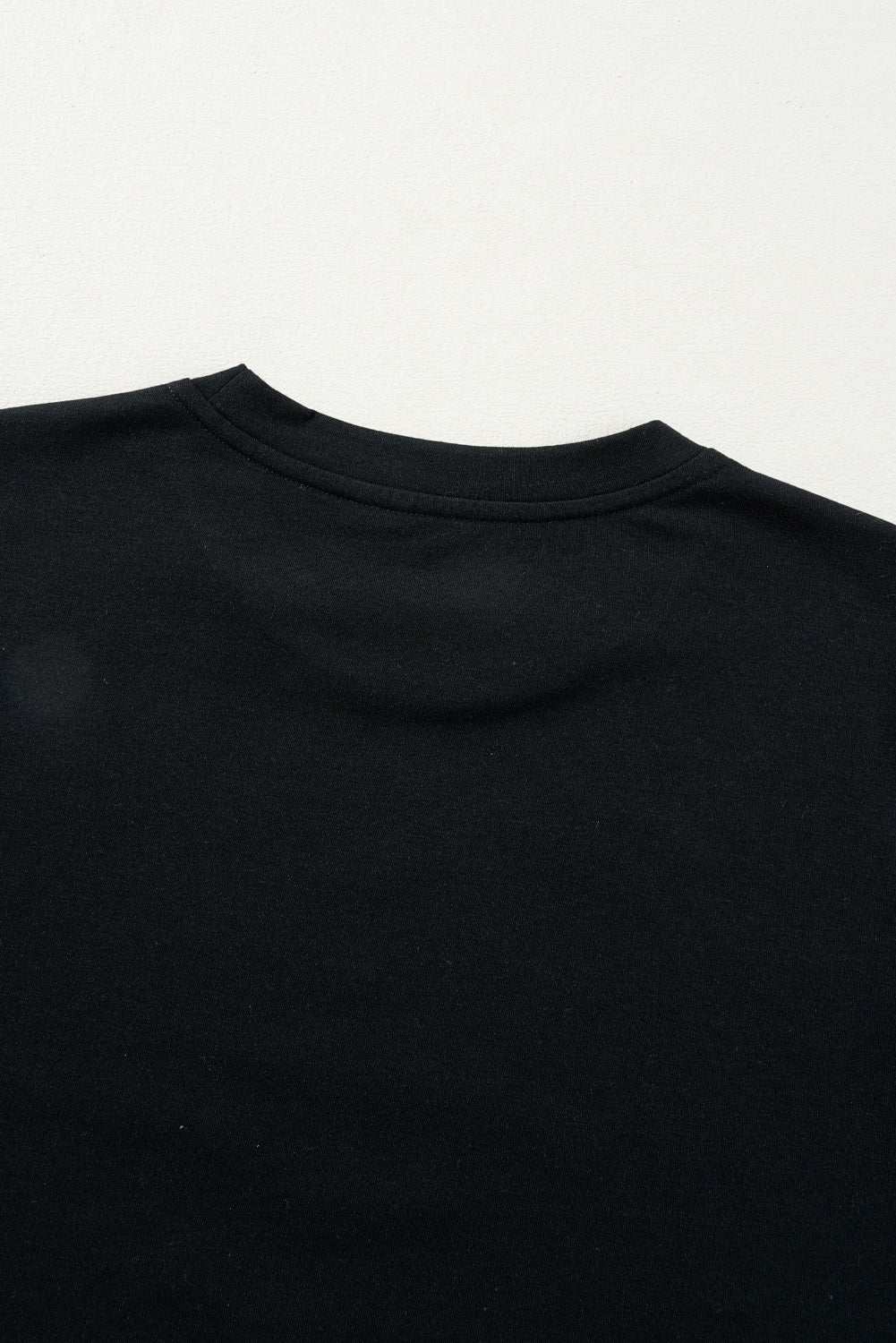 Rhinestone Christmas Tree Round Neck Black Tee