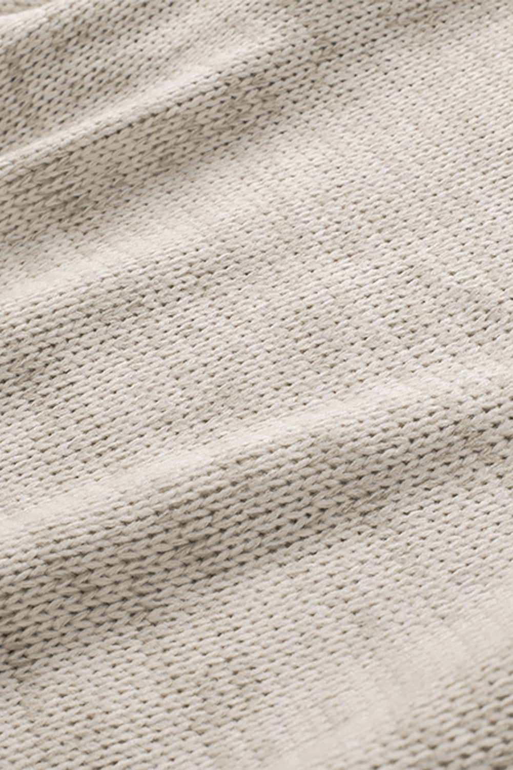 Khaki V neck Drop Shoulder Knitted Sweater