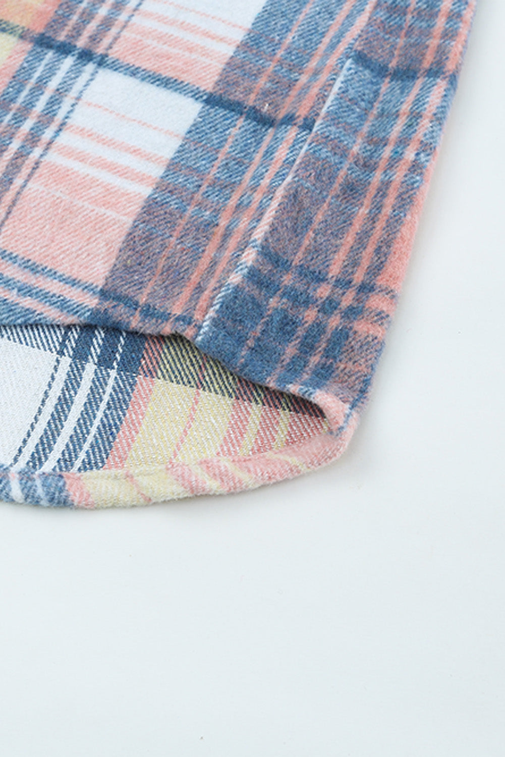 Pink Plaid Flap Pockets Shacket
