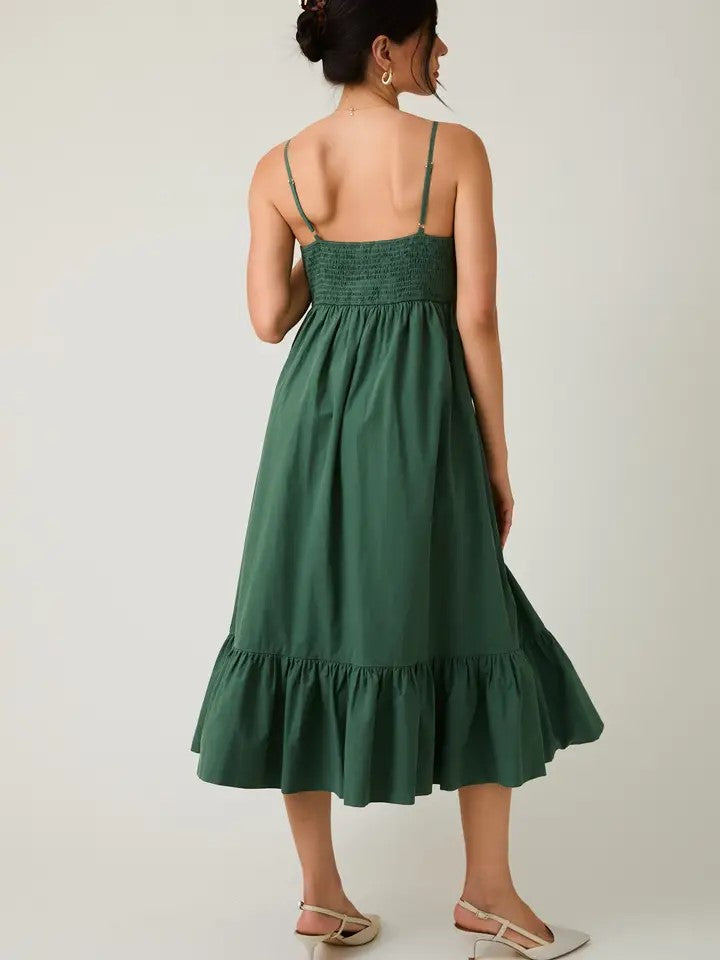 Sleeveless Shirring Top Tiered Midi Dress | Sunday Edition