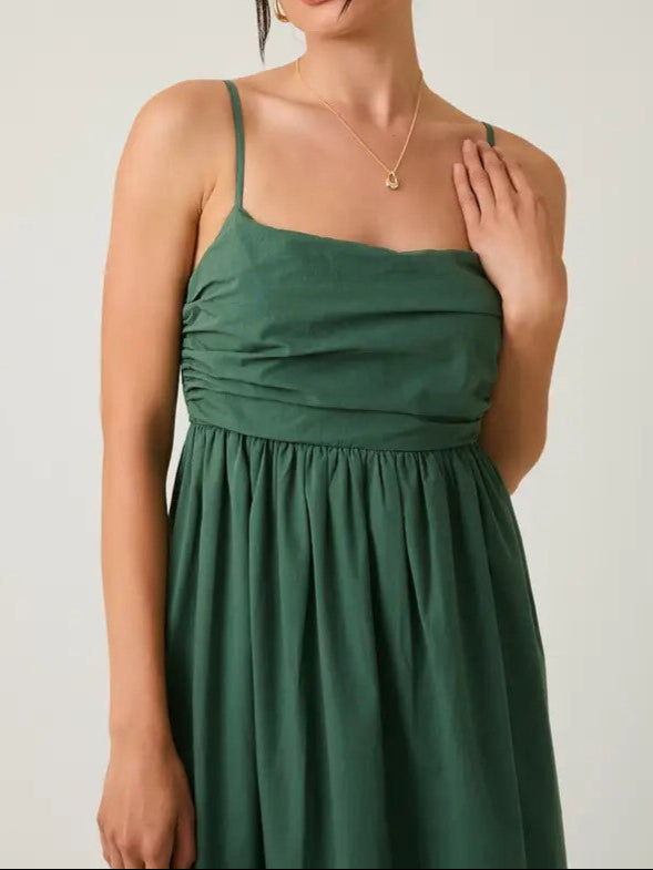 Sleeveless Shirring Top Tiered Midi Dress | Sunday Edition
