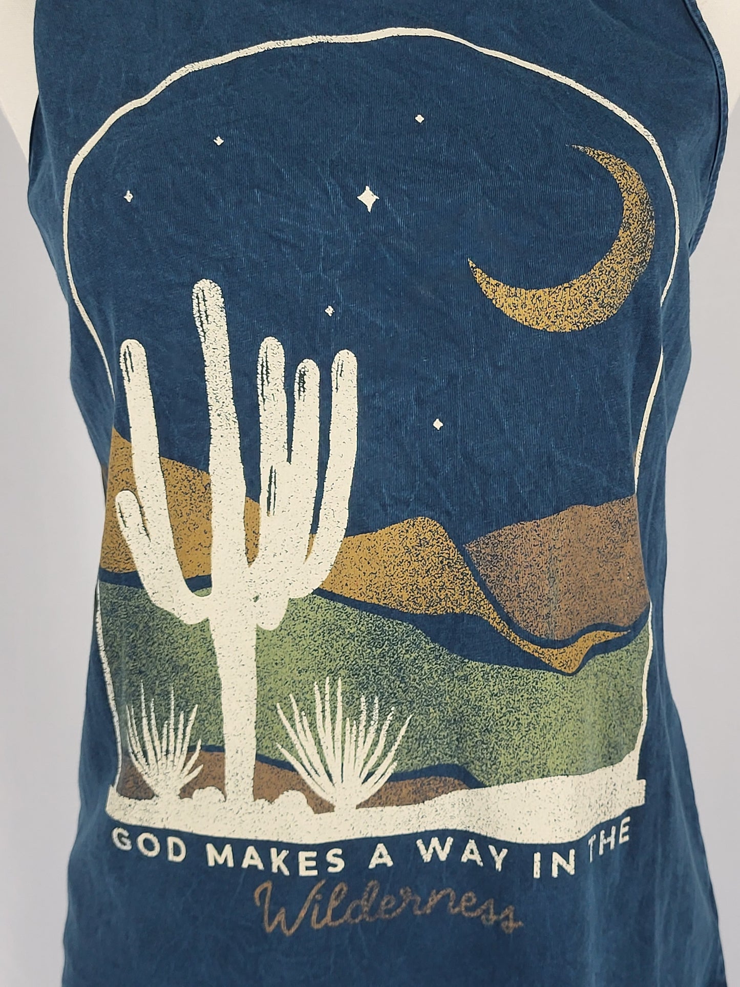 "God Makes A Way" Mineral Navy Graphic Tank Top | HRTandLUV