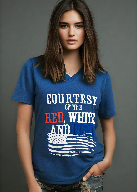 "Courtesy of the Red White & Blue" Tee