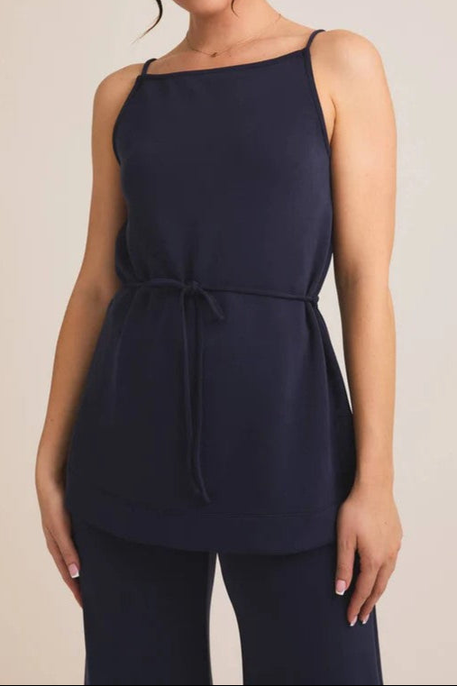 Boat Neck Strap Waist Tie Top and Wide Leg Pants | Gilli