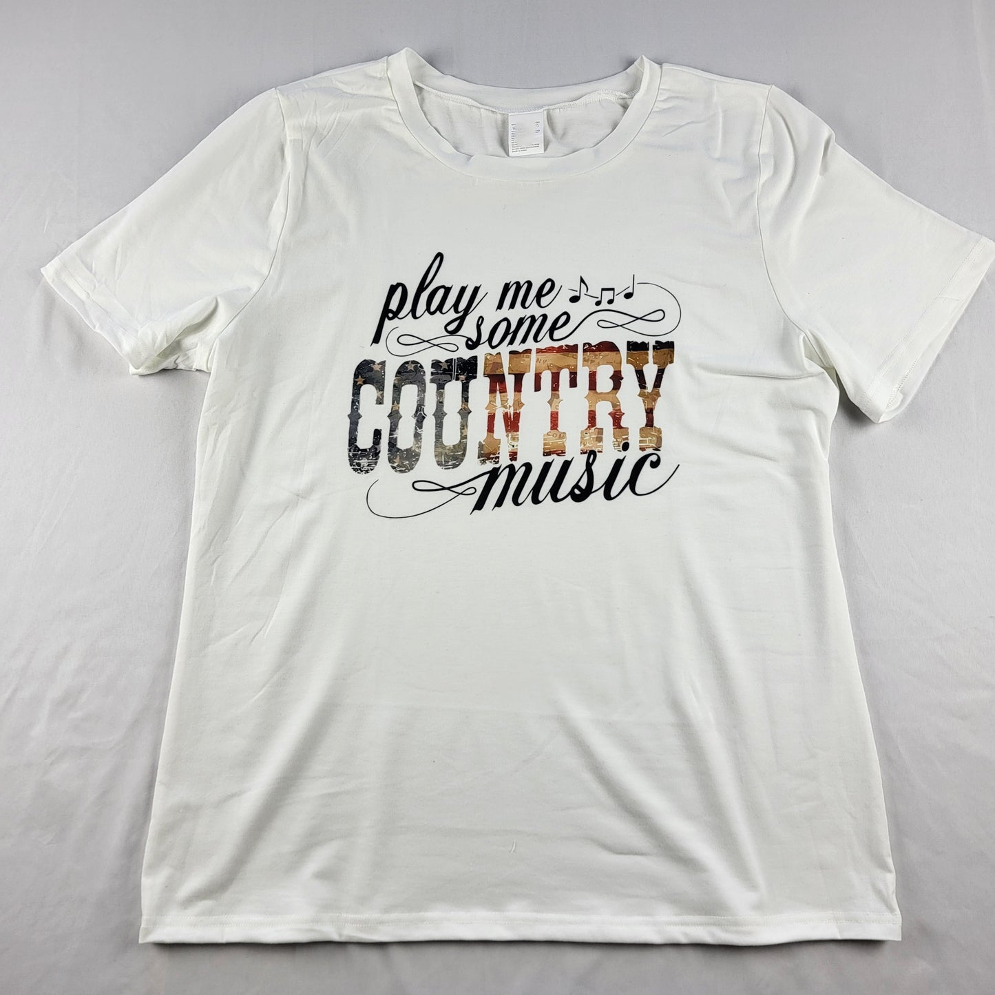 "Play Me Some Country Music" White Tee