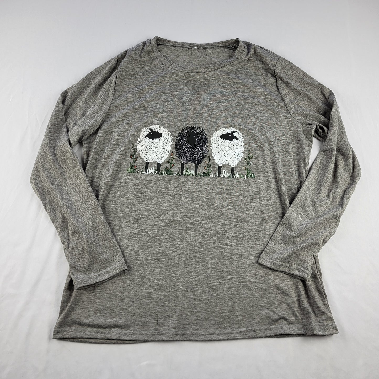 Sheep Light Gray Long Sleeve Tee