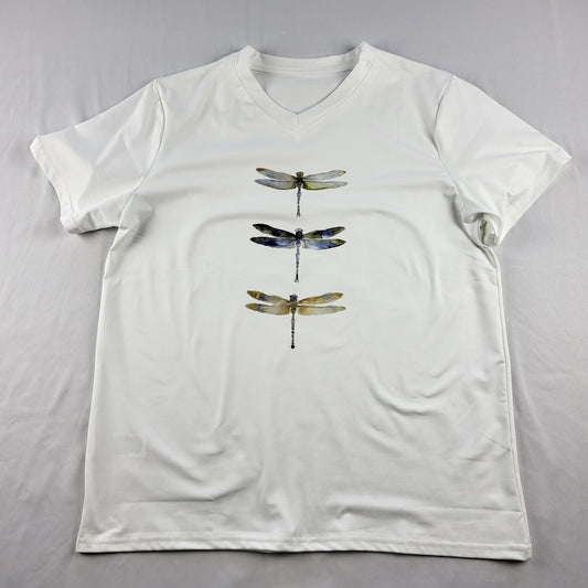 Dragonfly Print White Tee