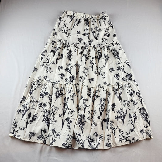 Floral Print Tiered Long Skirt