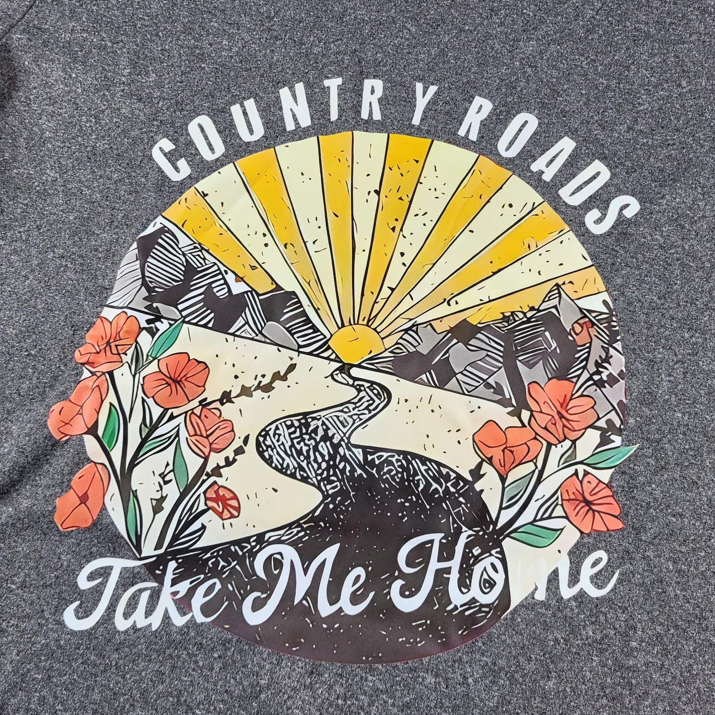 "Country Roads Take Me Home" Dark Gray Tee