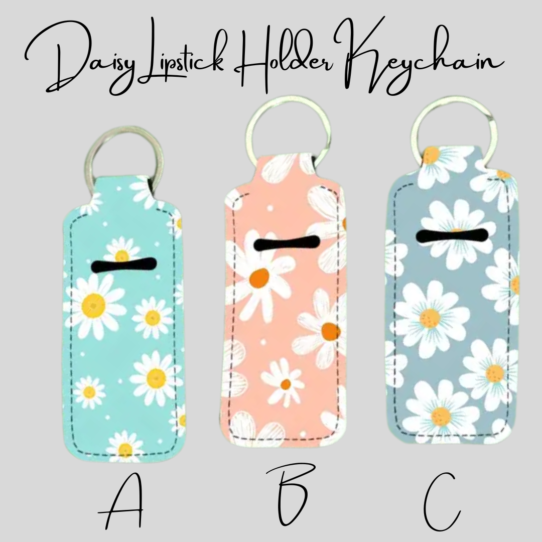 Daisy Lipstick Holder Keychain