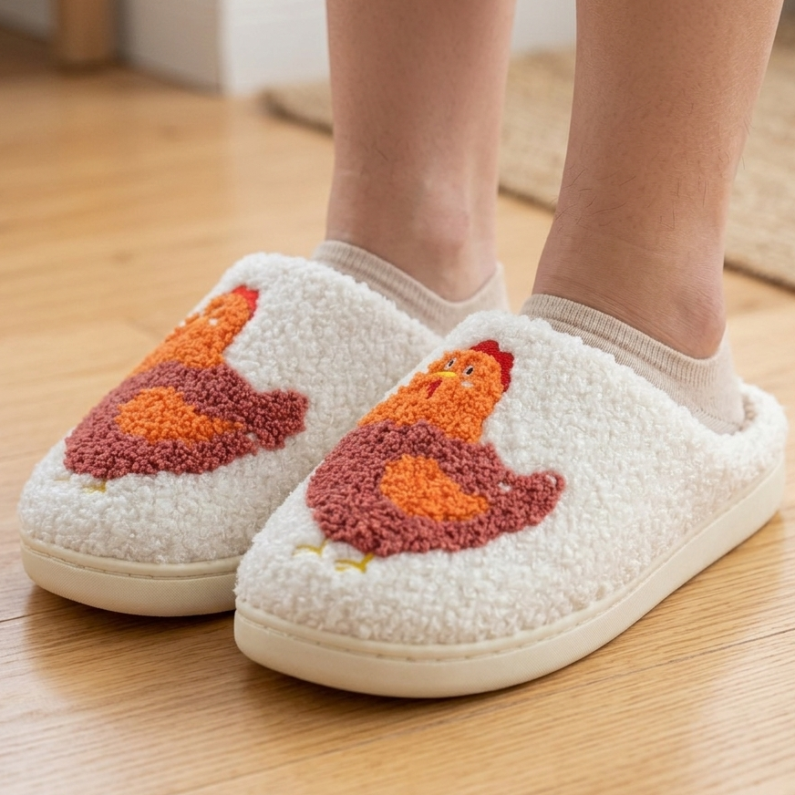 Cute Chick Plush Slippers – Cozy Slip-On Indoor Warm Winter Shoes