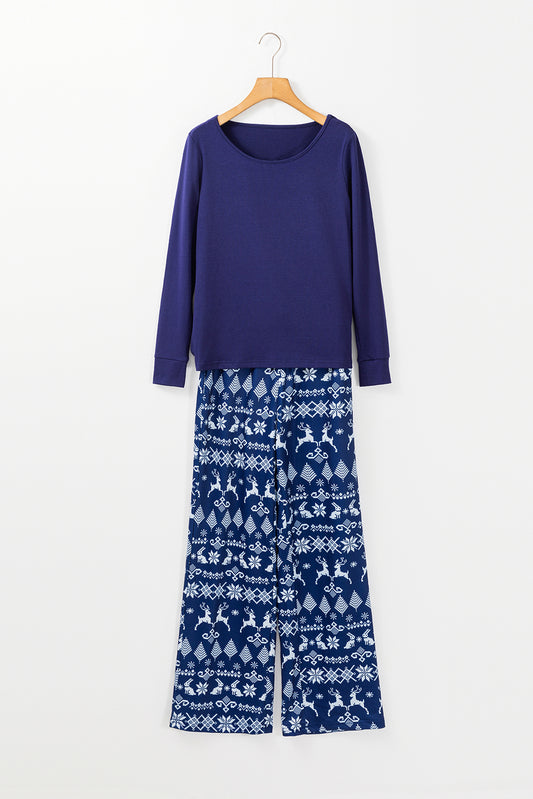 Blue Christmas Loungewear Set