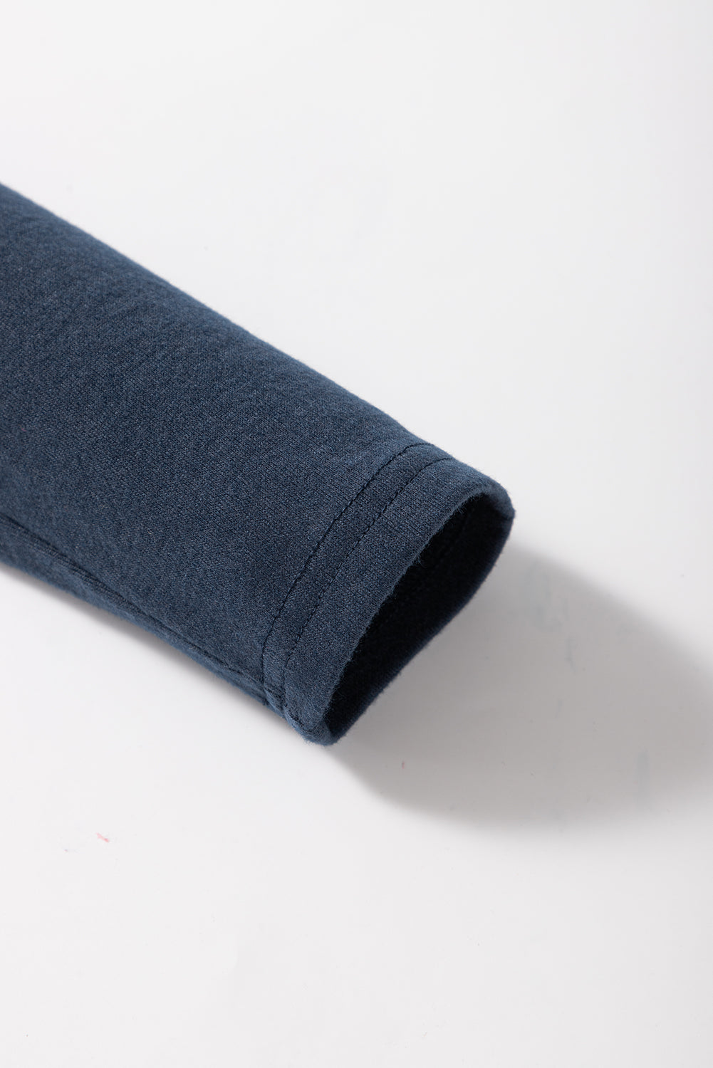 Blue Notch V Neck Pocket Patched Long Sleeve Tee
