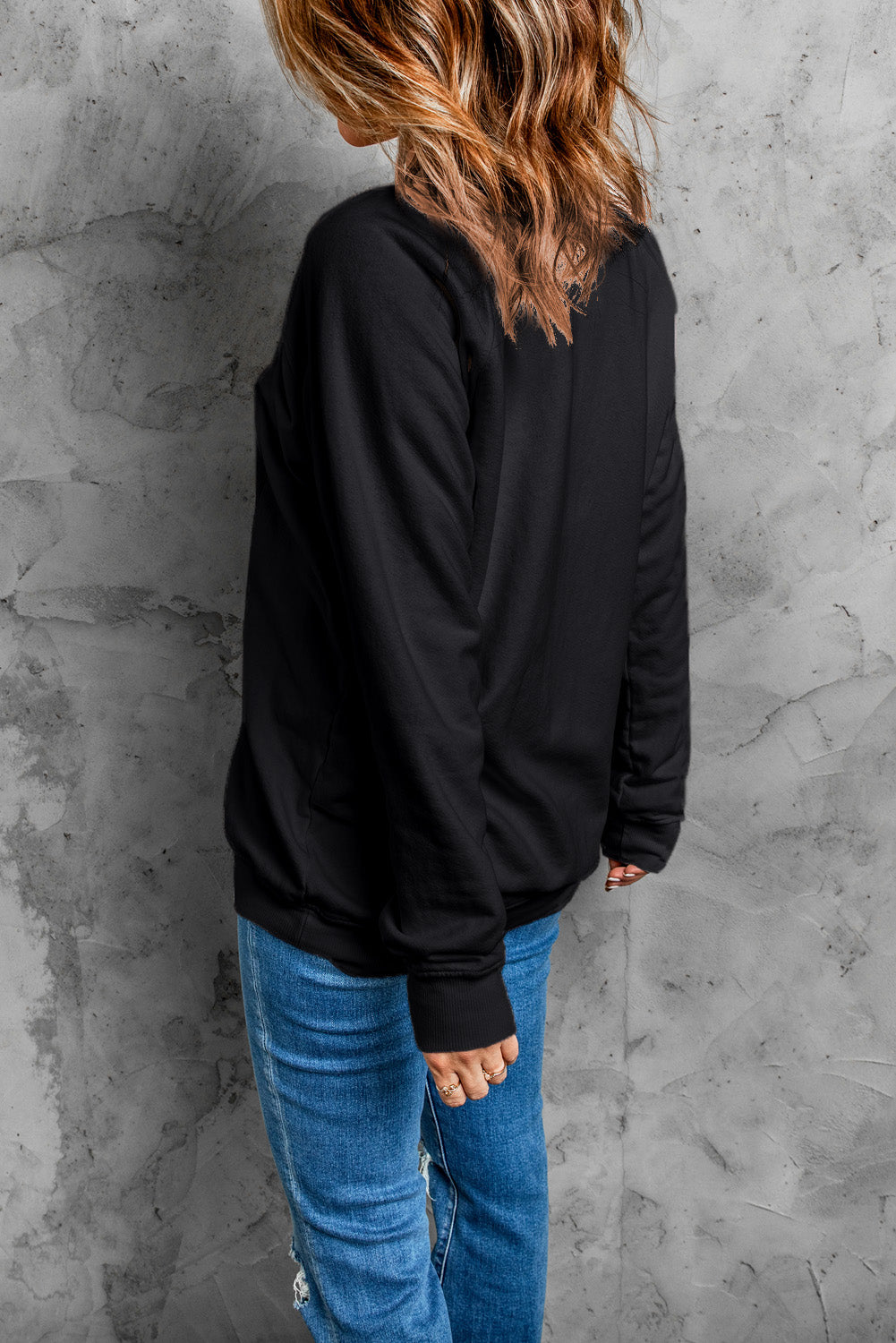 "Merry & Bright" Holiday Black Sweatshirt