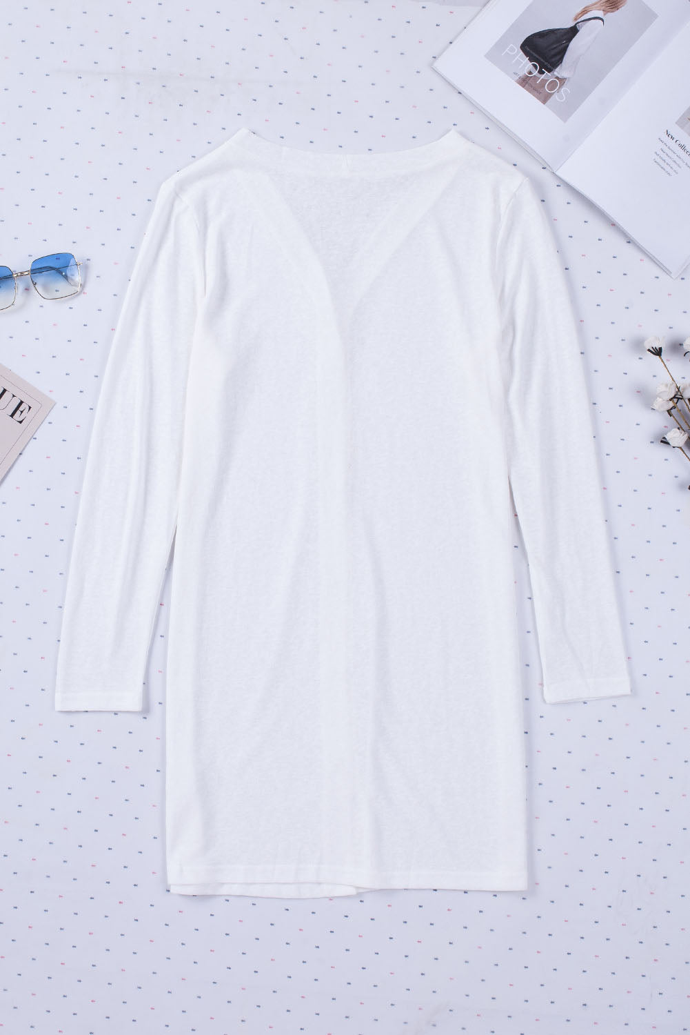 Classic White Long Lightweight Cardigan