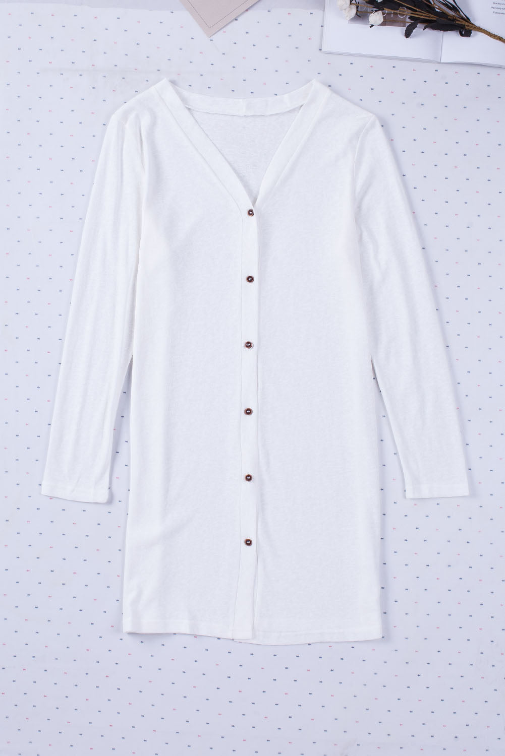 Classic White Long Lightweight Cardigan