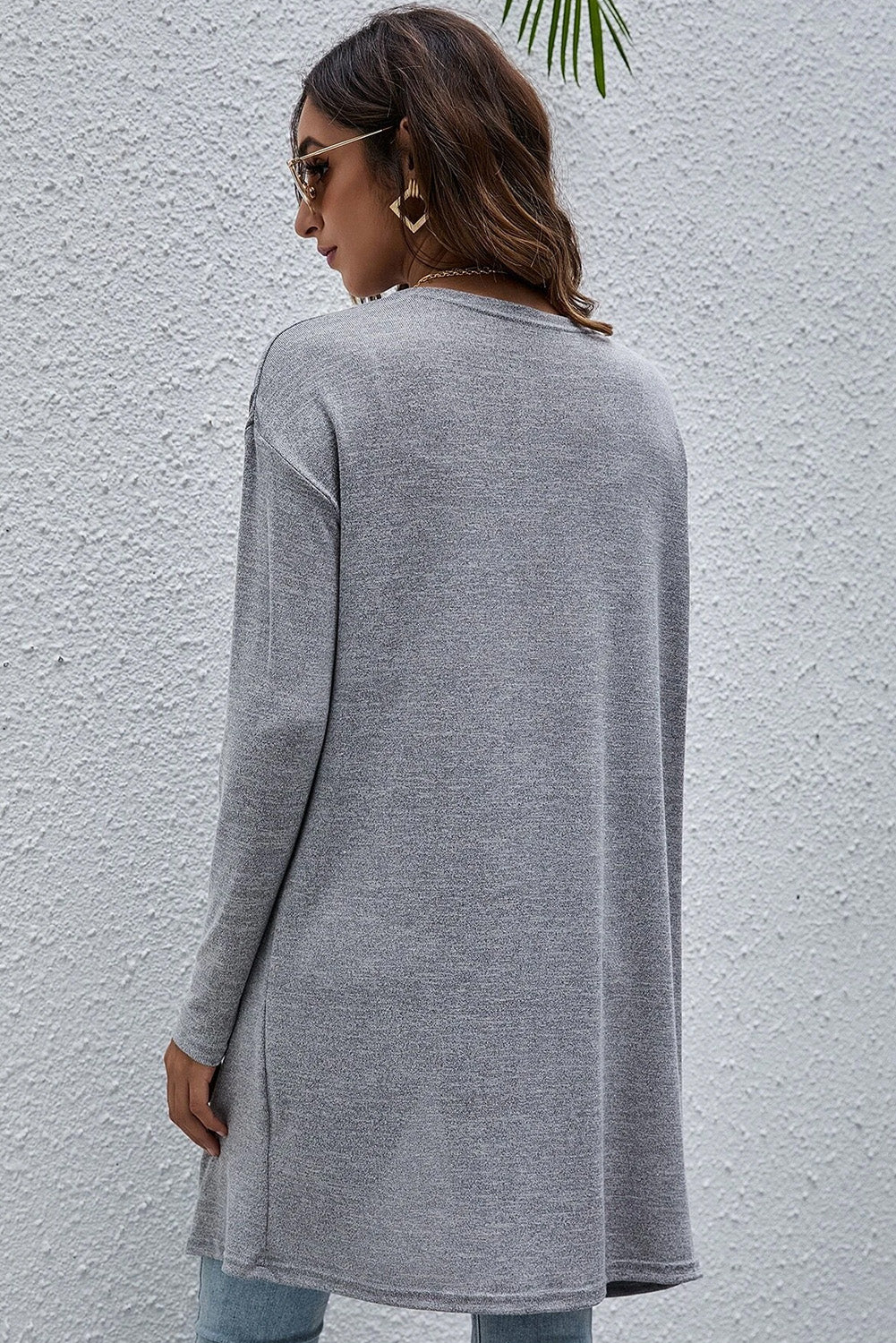 Classic Gray Long Lightweight Cardigan