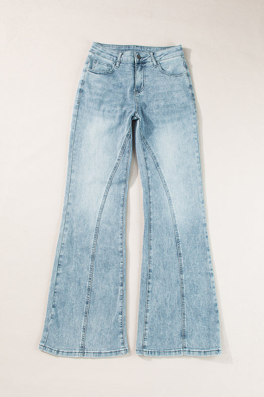 High Waist Extra Wide Leg Jeans – Dusk Blue Acid Wash