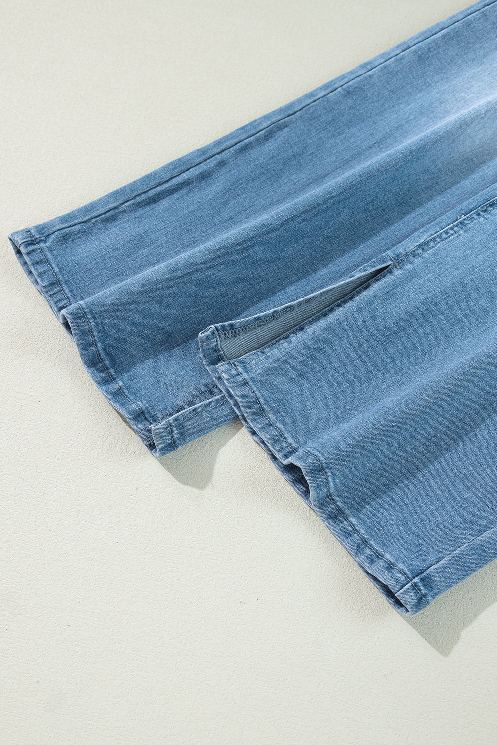 High Rise Shift Slit Leg Straight Jeans