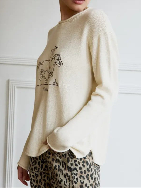 "Saddle Up" Embroidered Sweater | Sunday Edition