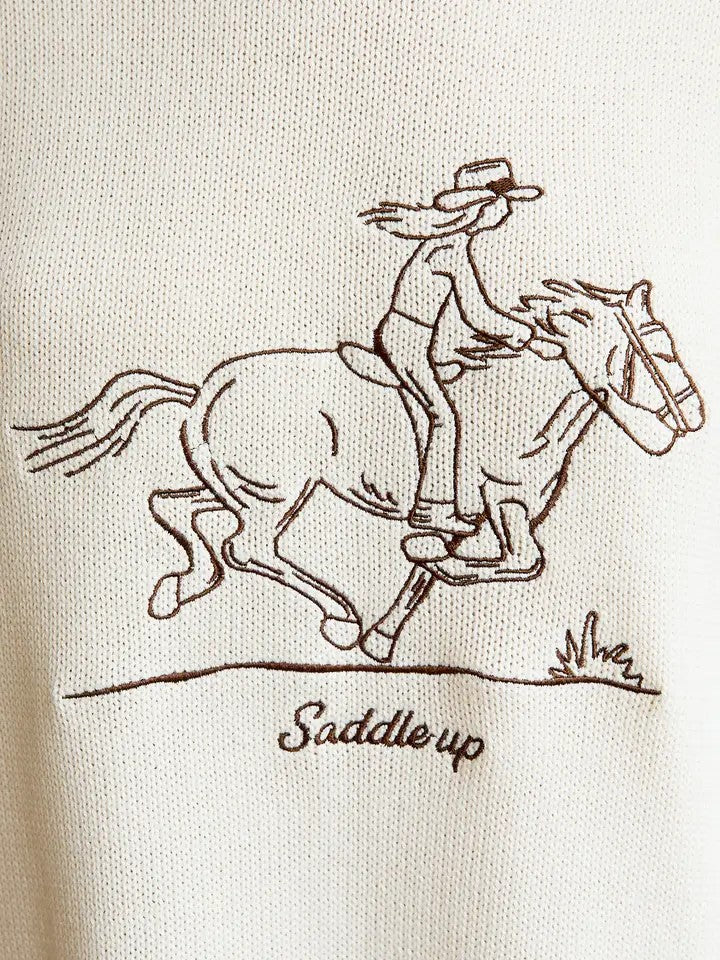 "Saddle Up" Embroidered Sweater | Sunday Edition