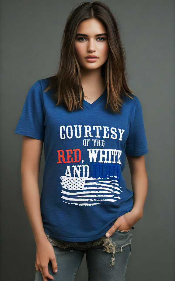 "Courtesy of the Red White & Blue" Tee