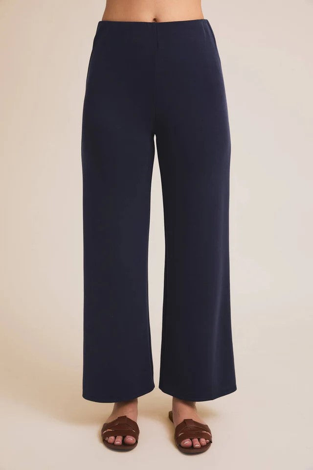 Boat Neck Strap Waist Tie Top and Wide Leg Pants | Gilli