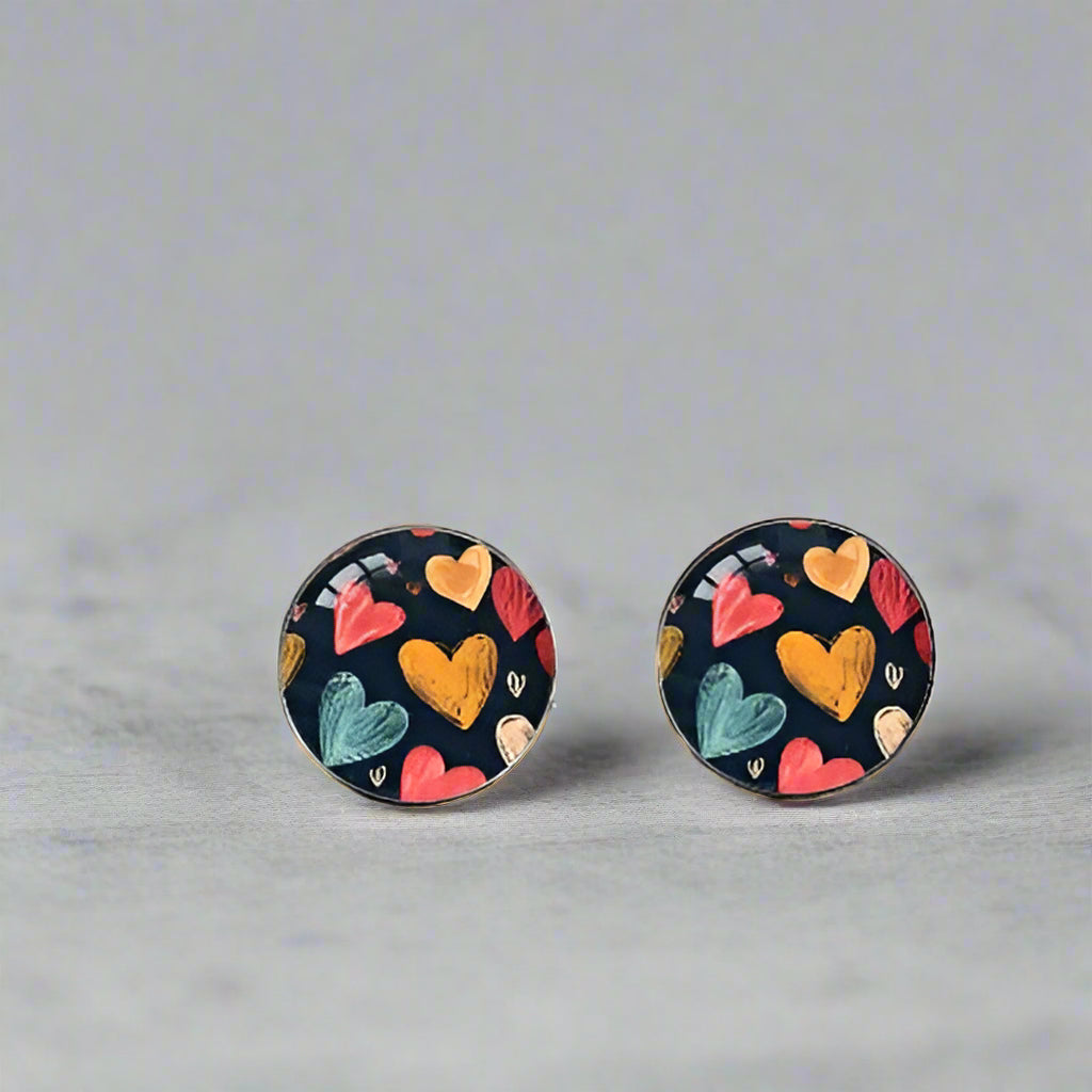 Hearts in a Circle Stud Earring