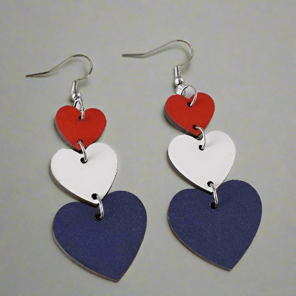 Patriotic Heart Earrings