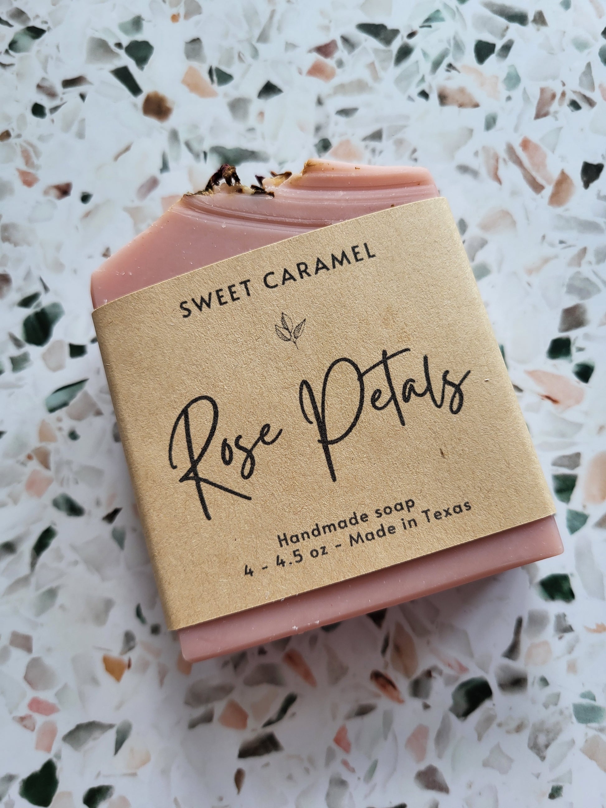 Soap Bar, Rose Petals, 4 oz Full Size, Handmade