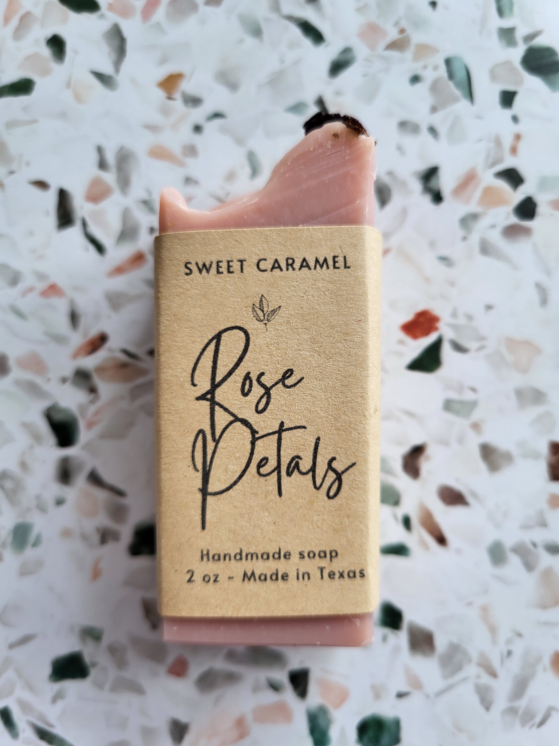 Soap Bar, Rose Petals, 2 oz Half Size, Handmade