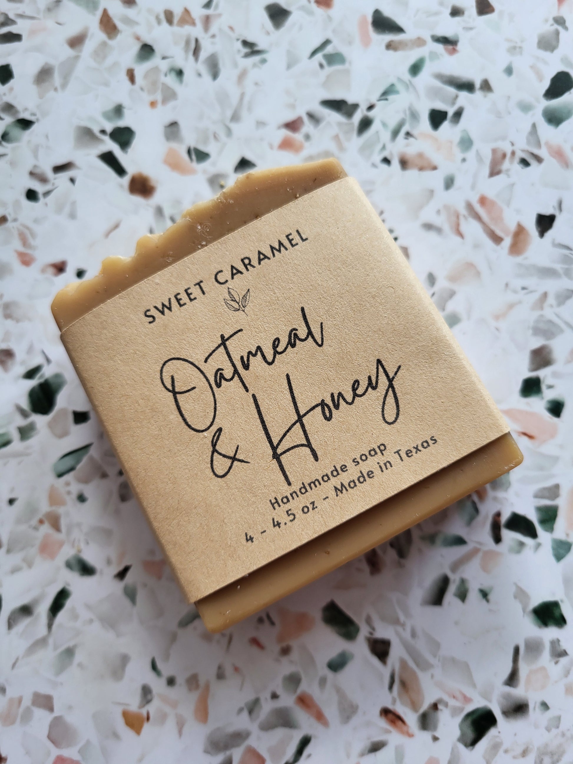 Soap Bar, Unscented (Oatmeal & Honey), 4 oz Full Size, Handmade